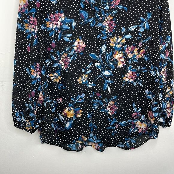 By & By Floral Polka Dot Peasant V Neck Career Top size 2X - Picture 4 of 13